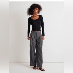 Madewell Harlow Low Slung Wide-Leg Pant — Dark Gray; NWOT